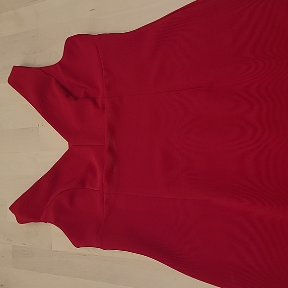 EUC Adrianna Papell Red Double Fringe Hem Sleeveless Cocktail Dress - Picture 3 of 14